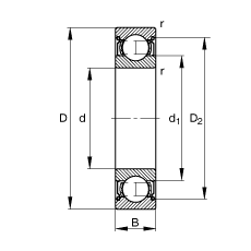 S 61906-2Z,  DIN 625-1 ˜ʵҪߴ, ɂg϶ܷ