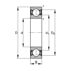 S S6302-2RSR, (j) DIN 625-1 ˜ʵҪߴ, ͸goɂȴܷ